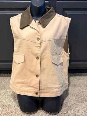 Very J JJ Brown Vest Collared Western Womens Large